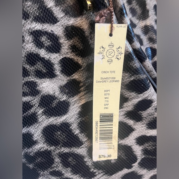 Kate Landry Large Grey Leopard Print Tote Bag - Picture 12 of 14